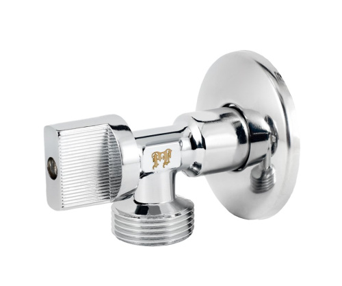 Кран шаровой PROFACTOR CHROME угловой для бытовой техники н/н 1/2" х 3/4" фото в интернет-магазине САНТЕХСИТИ