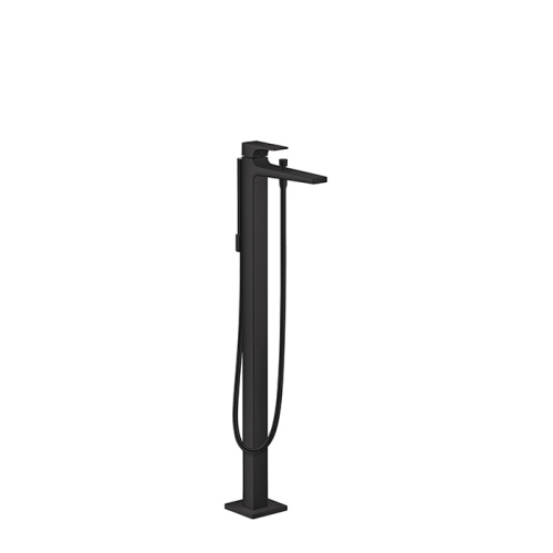 Hansgrohe Metropol Смеситель для ванны, на 1 отв, напольный, с ручным душем, излив 235мм, цвет: черный матовый фото в интернет-магазине САНТЕХСИТИ