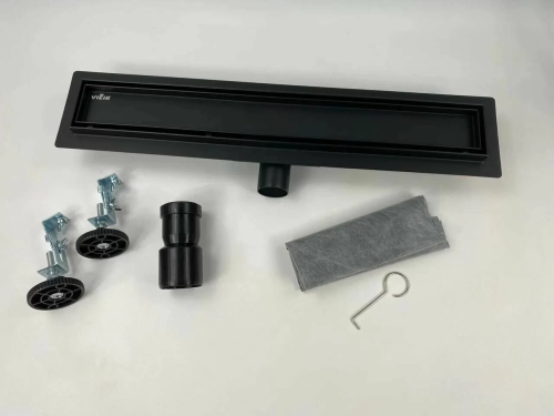 Трап для душа VIEIR DLA-C под плитку черный 800 мм фото в интернет-магазине САНТЕХСИТИ