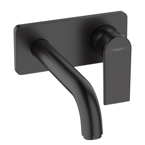 Hansgrohe Vernis Shap Смеситель для раковины, настенный, излив 204 мм, внешняя часть, цвет: матовый черный фото в интернет-магазине САНТЕХСИТИ