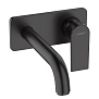 Hansgrohe Vernis Shap Смеситель для раковины, настенный, излив 204 мм, внешняя часть, цвет: матовый черный фото в интернет-магазине САНТЕХСИТИ