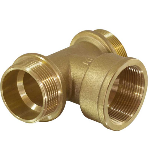 Резьбовой фитинг TIM Тройник с 2-мя переходами на нар.р (латун.)  1/2" нар/вн/нар фото в интернет-магазине САНТЕХСИТИ