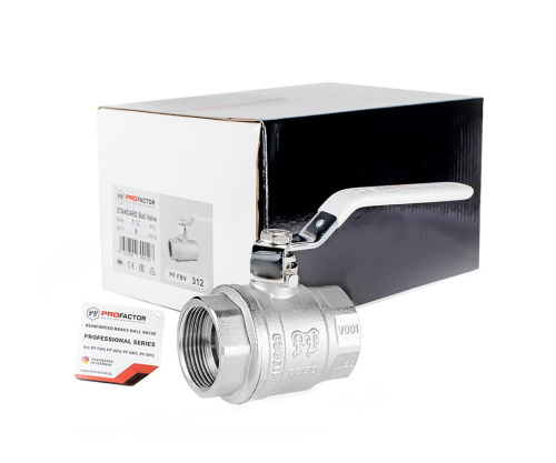 Кран шаровый PROFACTOR 11/4" вн.-вн. стальная рукоятка фото в интернет-магазине САНТЕХСИТИ