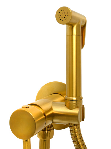 Гигиенический душ SANTERA со смесителем встраиваемый золото брашированное фото в интернет-магазине САНТЕХСИТИ