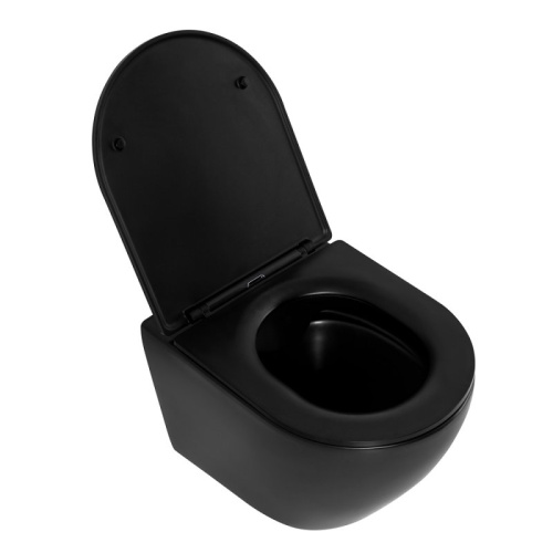 Подвесной унитаз BelBagno безободковый COLORATO BB062CHR-MB черный матовый фото в интернет-магазине САНТЕХСИТИ