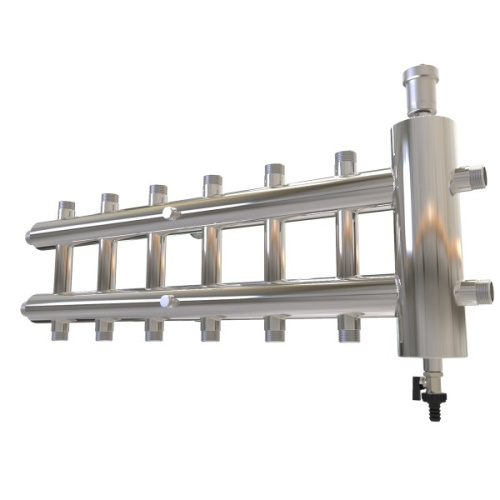 Коллектор с гидроразделителем ПРОКСИТЕРМ из нерж. стали GSK 25-7 60 кВт 7 контур фото в интернет-магазине САНТЕХСИТИ