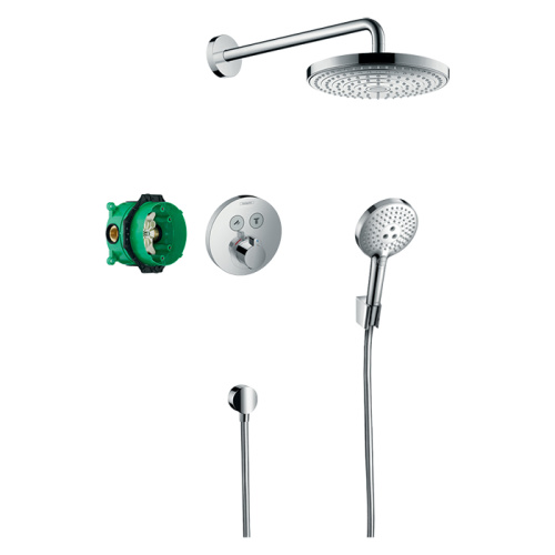 Hansgrohe Select S Душевая система, верхний душ 24см., смеситель термостатический, с ручным душем, цвет: хром фото в интернет-магазине САНТЕХСИТИ