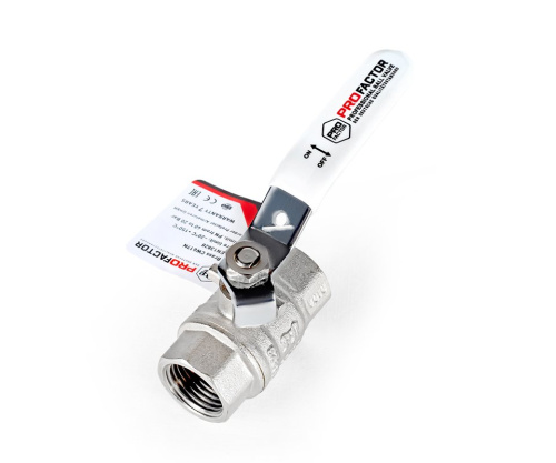 Кран шаровый PROFACTOR 1/2" вн.-вн. стальная рукоятка (12/120) фото в интернет-магазине САНТЕХСИТИ