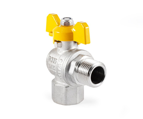 Кран шаровой Profactor для газа 1/2" вн.-нар. угловой бабочка (10/100) фото в интернет-магазине САНТЕХСИТИ