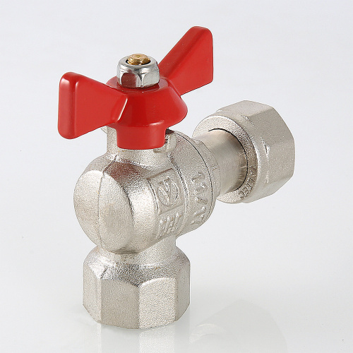 Кран шаровой угловой с накидной гайкой VALTEC 1" вн-вн фото в интернет-магазине САНТЕХСИТИ