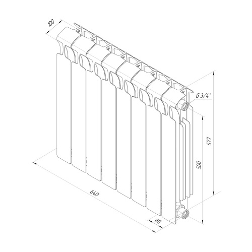 Радиатор биметаллический RIFAR Monolit 500 8 секций фото в интернет-магазине САНТЕХСИТИ