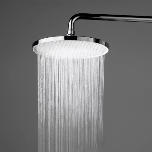 Душевая колонна FONTE на 3 потока с фиксированным изливом и термостатическим смесителем, хром фото в интернет-магазине САНТЕХСИТИ