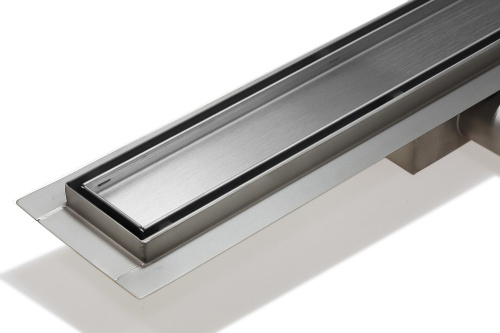 Трап для душа TIM с решеткой под кладку плитки (сух. затвор,горизонт. выпуск) 70*1200 фото в интернет-магазине САНТЕХСИТИ