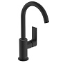 Hansgrohe Rebris E Смеситель для раковины, 1 отв., с поворотным изливом, с донным клапаном, цвет: черный матовый фото в интернет-магазине САНТЕХСИТИ
