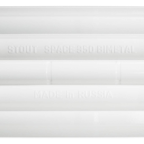 STOUT Space 350 12 секций радиатор биметаллический боковое подключение RAL9016 фото в интернет-магазине САНТЕХСИТИ