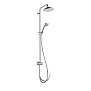 Hansgrohe Croma Душевая система Showerpipe: верхний душ 220 1jet, ручной душ, штанга для душа, держатель, цвет: хром фото в интернет-магазине САНТЕХСИТИ