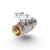 Кран шаровой VIEIR с полусгоном прямой 1" никель белая ручка фото в интернет-магазине САНТЕХСИТИ