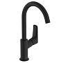 Hansgrohe Logis Смеситель для раковины, 1 отв., с донным клапаном, цвет: черный матовый фото в интернет-магазине САНТЕХСИТИ