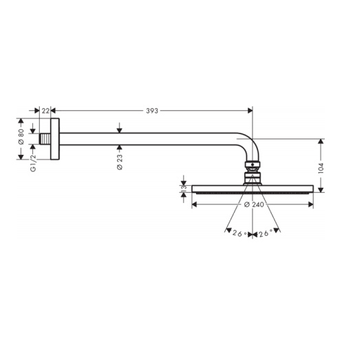 Hansgrohe Raindance S 240 1j PowderRain верхний душ фото в интернет-магазине САНТЕХСИТИ