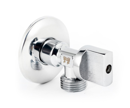 Кран шаровой PROFACTOR CHROME угловой для бытовой техники н/н 1/2" х 1/2" фото в интернет-магазине САНТЕХСИТИ