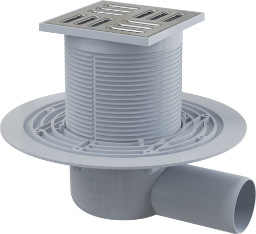 Сливной трап ALCAPLAST боковой 105*105/50 (комб.затвор-SMART) фото в интернет-магазине САНТЕХСИТИ