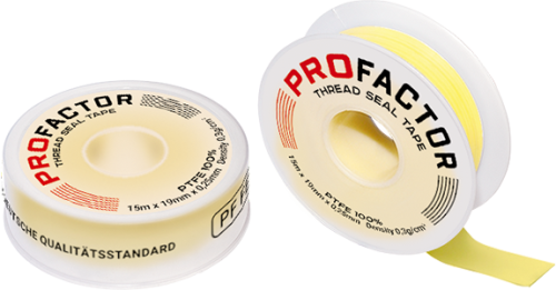 ФУМ лента PROFACTOR 19мм х 0,25мм х 15м желтая фото в интернет-магазине САНТЕХСИТИ