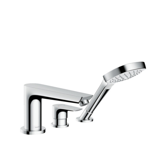 Hansgrohe Talis E Смеситель на край ванны, на 3 отв., с ручным душем, цвет: хром фото в интернет-магазине САНТЕХСИТИ