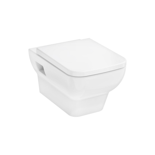 Hansgrohe CreekTide Q Унитаз подвесной 540х360, безободковый, с сиденьем и фиксатором крышки, цвет: белый фото в интернет-магазине САНТЕХСИТИ