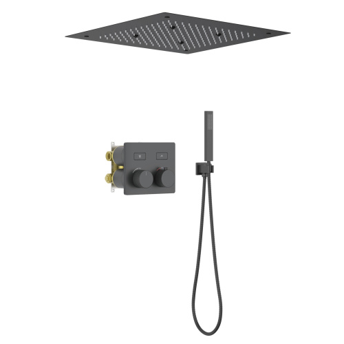 Душевая система встроенная с термостатом Timo Petruma SX-5209/03SM черный фото в интернет-магазине САНТЕХСИТИ