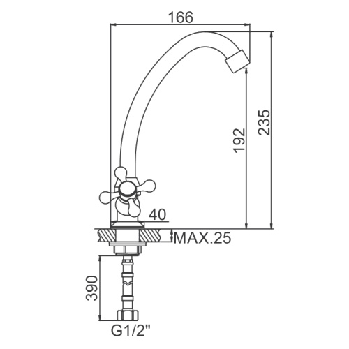 Смеситель для кухни Ledeme H12 L4912 фото в интернет-магазине САНТЕХСИТИ