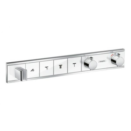 Hansgrohe RainSelect Смеситель для душа, термостатический, 4 источника, СМ, внешняя часть, цвет: хром/белый фото в интернет-магазине САНТЕХСИТИ