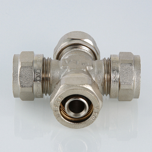 Обжимной фитинг VALTEC Крестовина 20х20х20х20 фото в интернет-магазине САНТЕХСИТИ