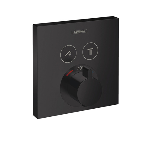 Hansgrohe ShowerSelect Термостат для душа, 2 источника, внешняя часть, цвет: черный матовый фото в интернет-магазине САНТЕХСИТИ