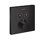 Hansgrohe ShowerSelect Термостат для душа, 2 источника, внешняя часть, цвет: черный матовый фото в интернет-магазине САНТЕХСИТИ