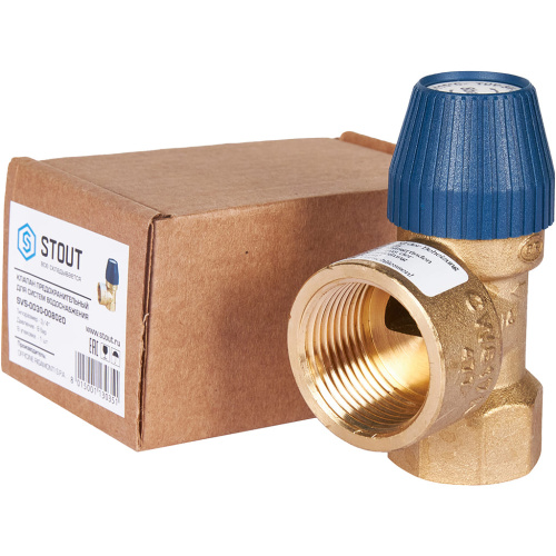Предохранительный клапан для систем водоснабжения 8 бар 3/4"x1" (477.282) STOUT фото в интернет-магазине САНТЕХСИТИ