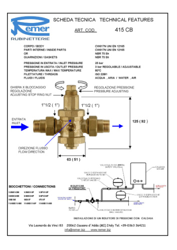 Редуктор давления REMER 3/4" фото в интернет-магазине САНТЕХСИТИ