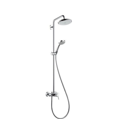 Hansgrohe Croma Душевая система Showerpipe: верхний душ 220 1jet, ручной душ, смеситель для душа, штанга для душа, держатель для душа, цвет: хром фото в интернет-магазине САНТЕХСИТИ