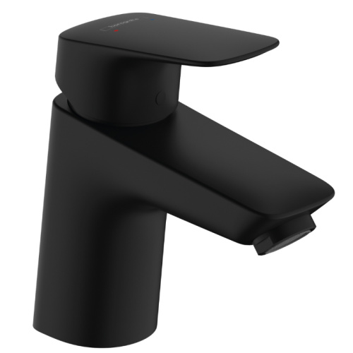 Hansgrohe Logis Смеситель для раковины, 1 отв., с донным клапаном Push-Open, цвет: черный матовый фото в интернет-магазине САНТЕХСИТИ