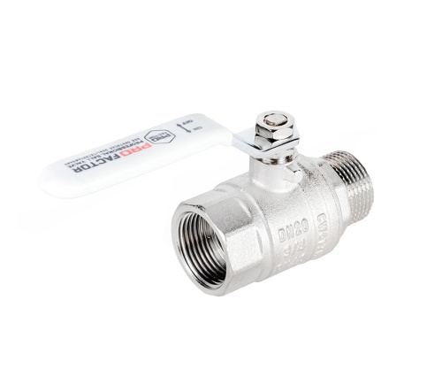 Кран шаровый PROFACTOR 3/4" вн.-нар. стальная рукоятка (10/80) фото в интернет-магазине САНТЕХСИТИ