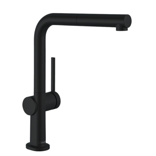 Hansgrohe Talis M54 Смеситель для кухни, 1 отв., с вытяжным изливом 1jet, sBox, цвет: чёрный матовый фото в интернет-магазине САНТЕХСИТИ