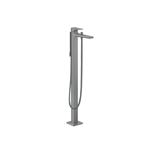 Hansgrohe Metropol Смеситель для ванны, на 1 отв, напольный, с ручным душем, излив 235мм, цвет: шлифованный черный хром фото в интернет-магазине САНТЕХСИТИ