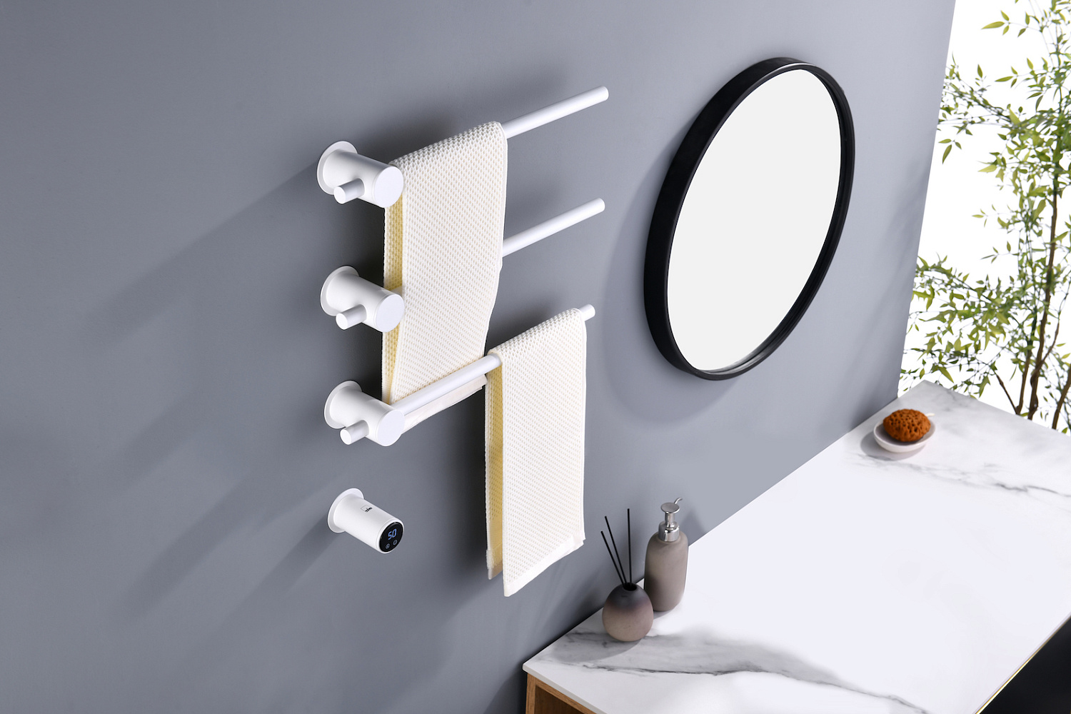 Полотенцесушитель электрический, встроенный Timo Saona 030/16SM белый матовый фото в интернет-магазине САНТЕХСИТИ