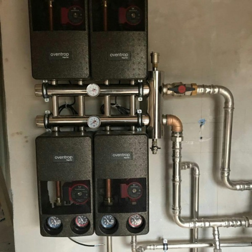 Коллектор с гидроразделителем ПРОКСИТЕРМ из нерж. стали GSK 40-5 120 кВт 5 контур фото в интернет-магазине САНТЕХСИТИ