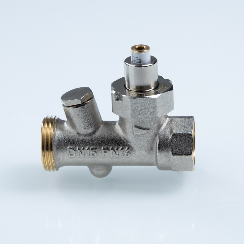 Клапан VALTEC запорно-регулирующий с выходом под датчик температуры 1/2"x3/4" Евроконус фото в интернет-магазине САНТЕХСИТИ