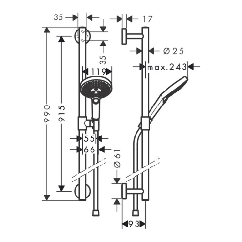 Hansgrohe Raindance Sel.S 120/U'Comfort Душевой гарнитур, 90см., цвет: хром фото в интернет-магазине САНТЕХСИТИ