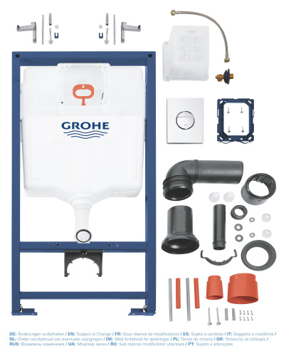 Система инсталляции для унитаза GROHE Rapid SL, комплект 3 в 1 с накладной панелью Nova Cosmopolitan фото в интернет-магазине САНТЕХСИТИ