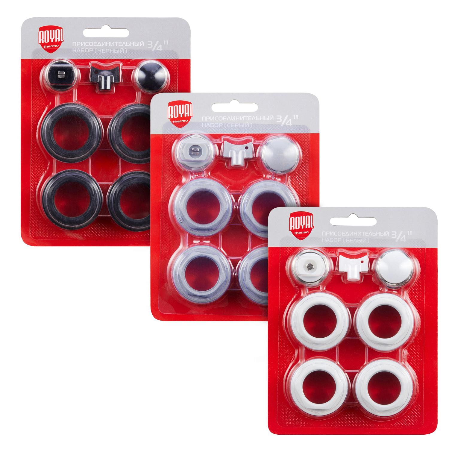 Набор пробок для радиатора Royal Thermo (черный цвет) 3/4" без кронштейнов фото в интернет-магазине САНТЕХСИТИ
