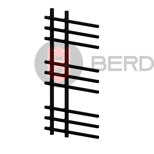 Полотенцесушитель цв. черный мат. P1 20х50х80 фото в интернет-магазине САНТЕХСИТИ