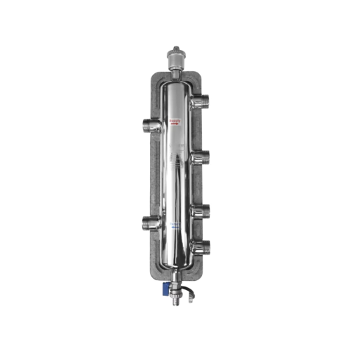 Гидравлический разделитель VIEIR из нержавеющей стали с воздухоотводчиком на 2выхода 1" DN25 50кВт фото в интернет-магазине САНТЕХСИТИ
