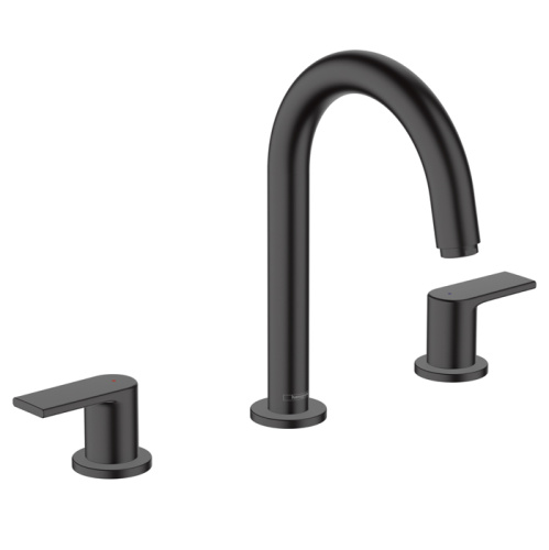 Hansgrohe Vernis Shap Смеситель для раковины, на 3 отв, с донным клапаном, цвет: матовый черный фото в интернет-магазине САНТЕХСИТИ